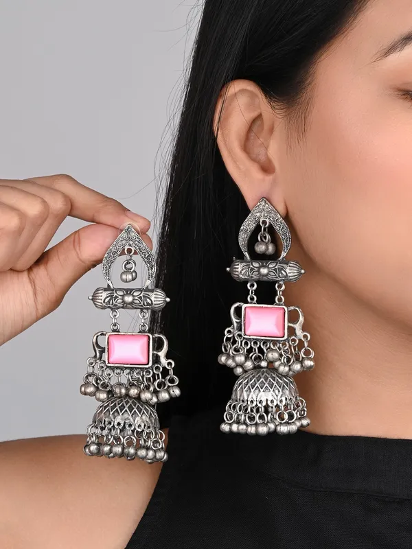 Silver_oxydised_lightweight_long_Jhumka