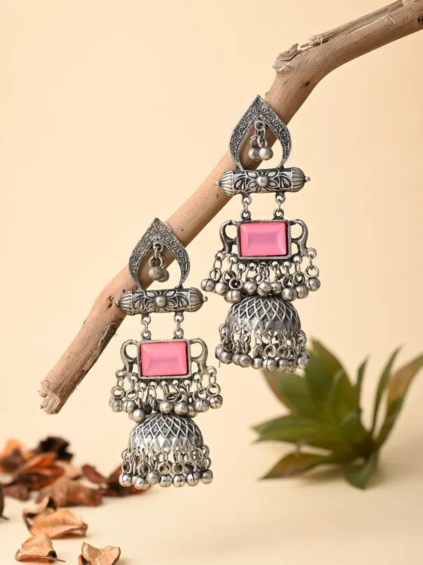 Silver_oxydised_lightweight_long_Jhumka