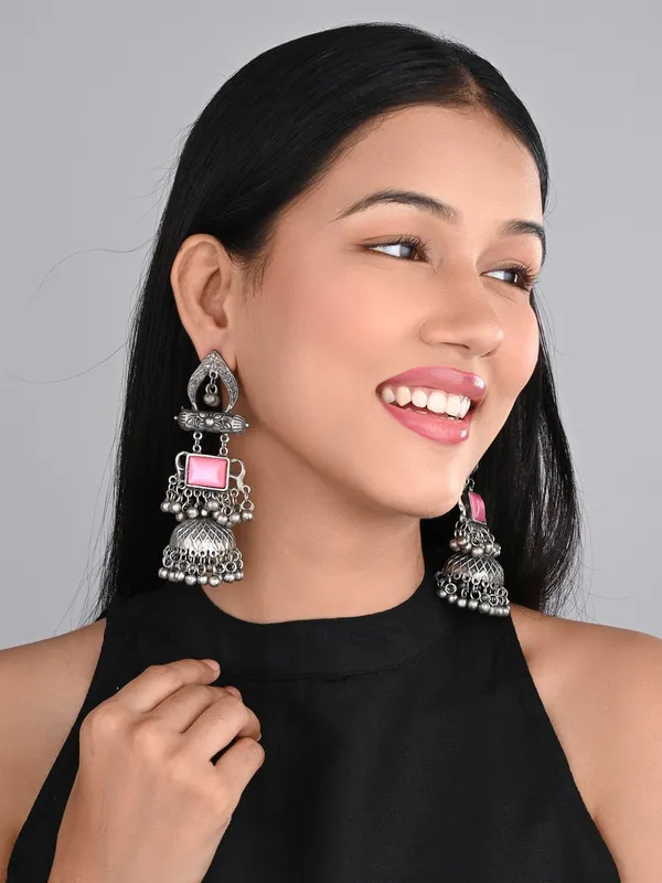 Silver_oxydised_lightweight_long_Jhumka