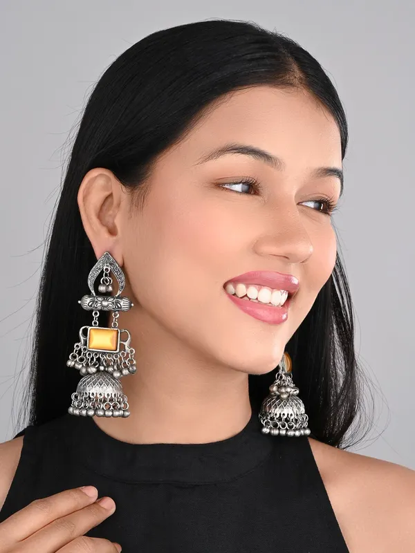 Silver_oxydised_lightweight_long_Jhumka