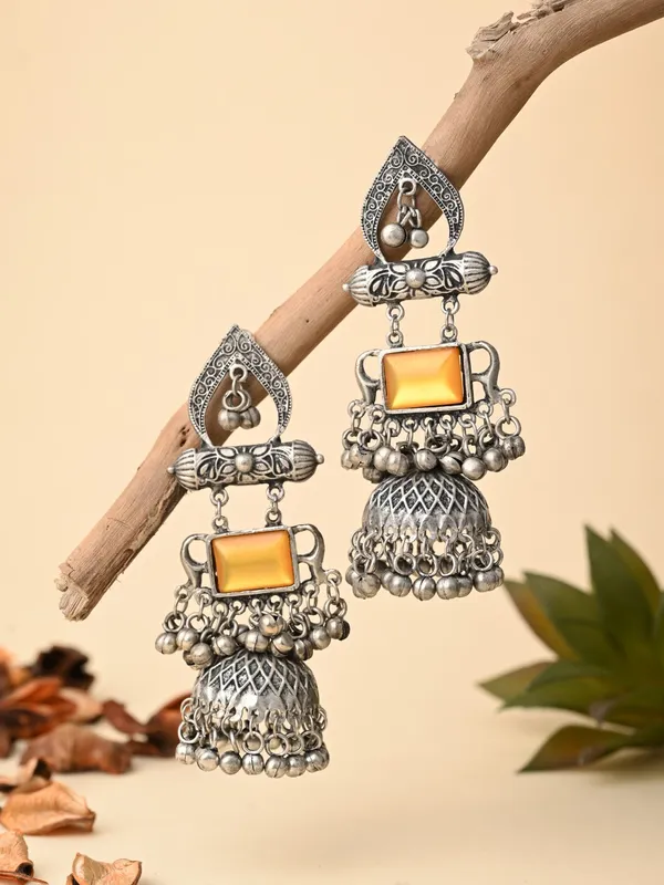 Silver_oxydised_lightweight_long_Jhumka