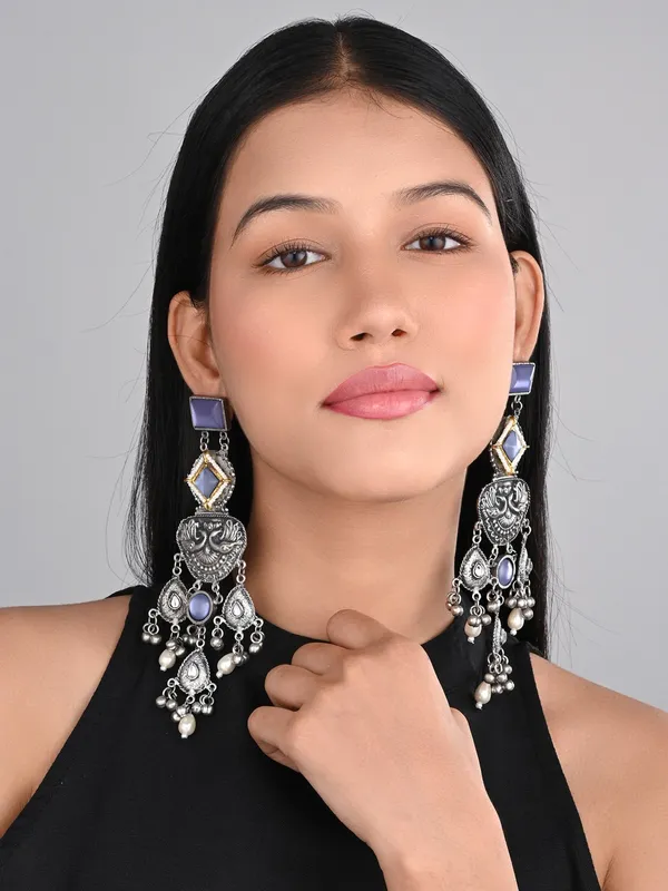 Silver_Oxydised_Lightweight_Long_Drop_Earring