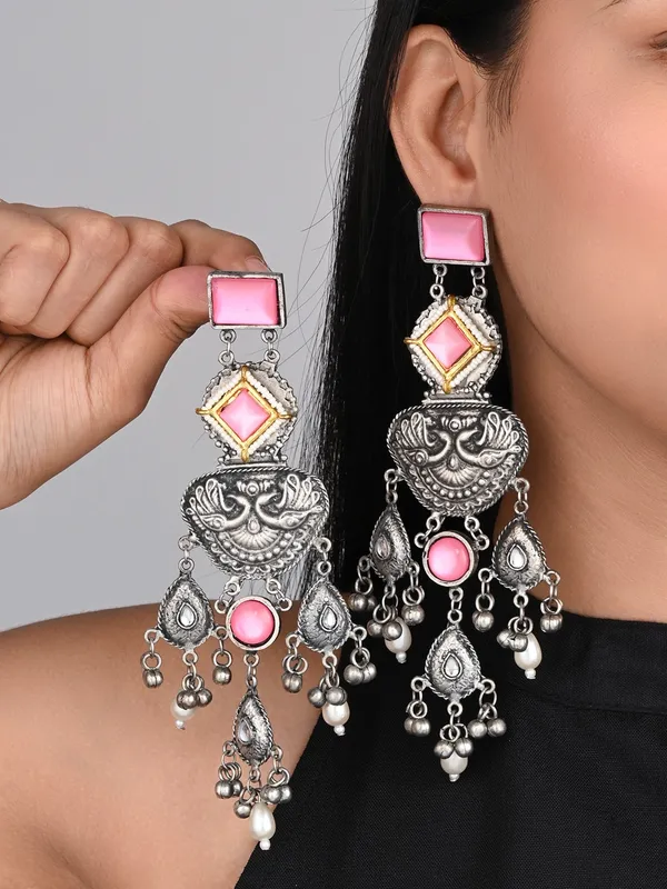 Silver_oxydised_lightweight_long_Drop_Earring