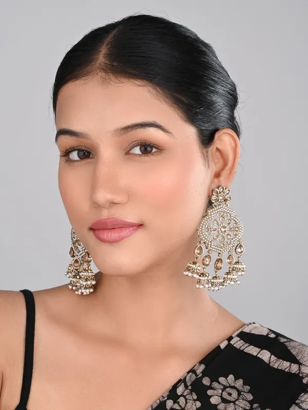 Gold_plated_Kundan_chandbali_with_small_jhumka_Hangings