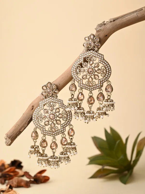 Gold_plated_Kundan_chandbali_with_small_jhumka_Hangings