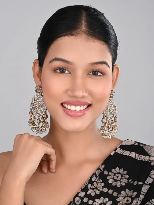 Gold_plated_Kundan_chandbali_with_small_jhumka_Hangings