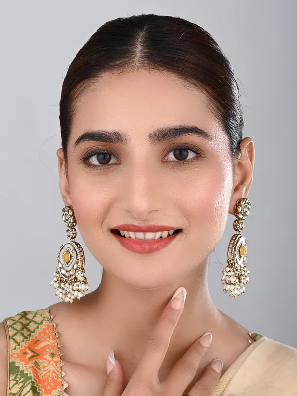 Cream_&_Citrine_Chandbali_Drop_Earrings