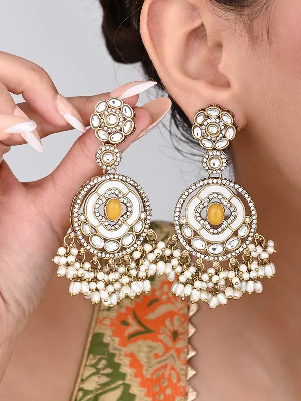 Cream_&_Citrine_Chandbali_Drop_Earrings