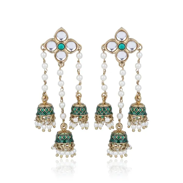 Kundan_Pearl_Tassel_Statement_Earrings