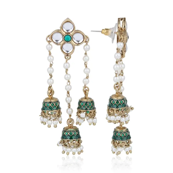 Kundan_Pearl_Tassel_Statement_Earrings