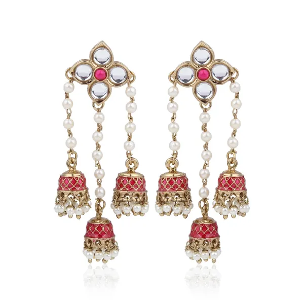 Kundan_Pearl_Tassel_Statement_Earrings