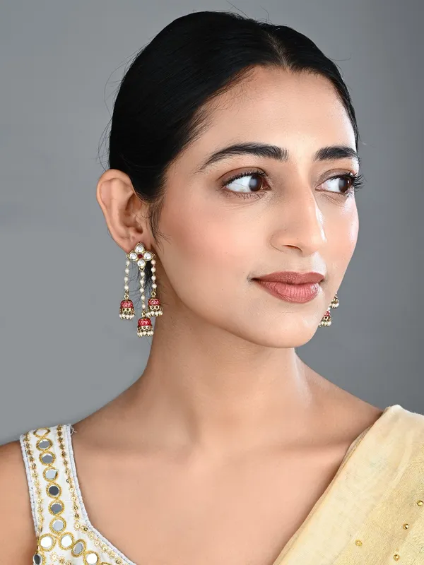 Kundan_Pearl_Tassel_Statement_Earrings