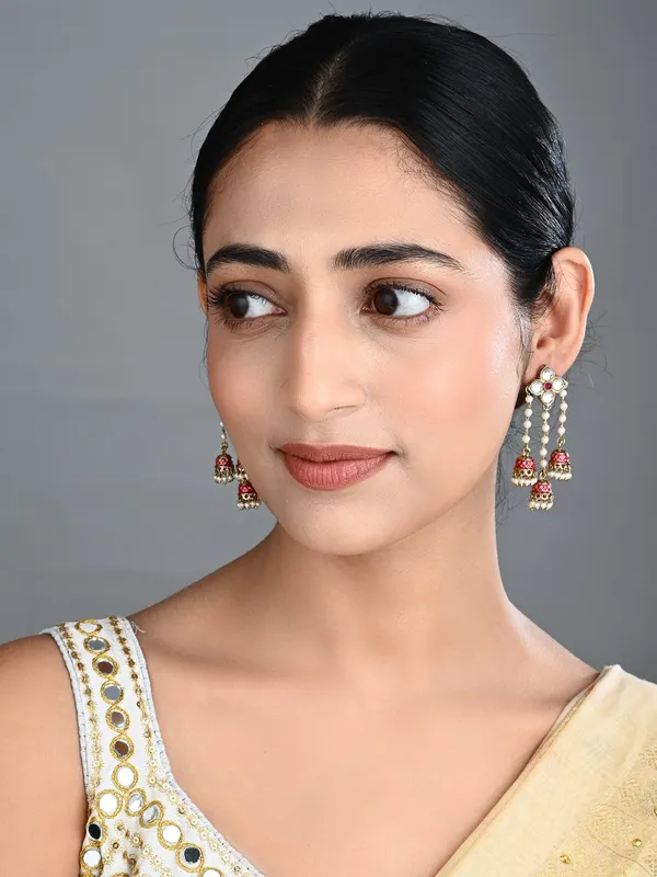 Kundan_Pearl_Tassel_Statement_Earrings