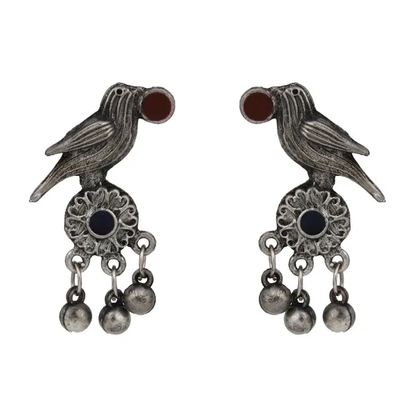 Silver_Oxidised_Finish_Meenakari_Jewellery_Set