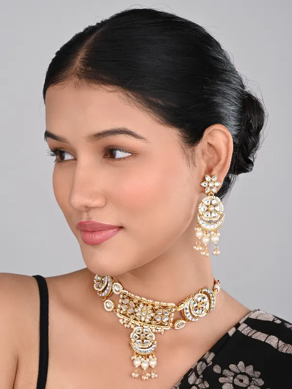 Kundan_&_Meenakari_Necklace_Set_Gold