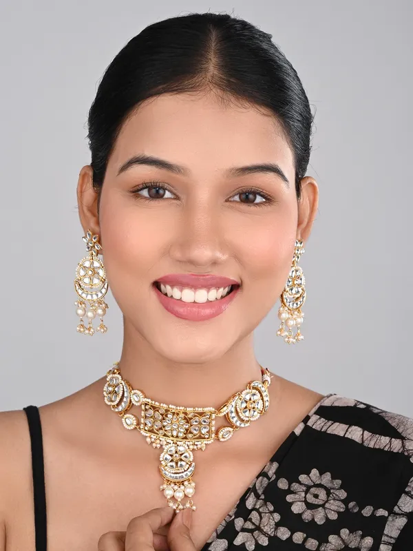 Kundan_&_Meenakari_Necklace_Set_Gold