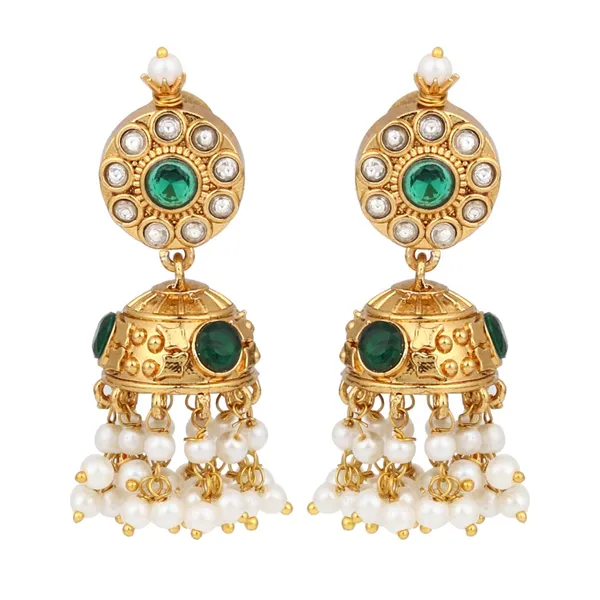 Gold_Plated_Kemp_Stone_Necklace_Set_With_Jhumka_Earrings