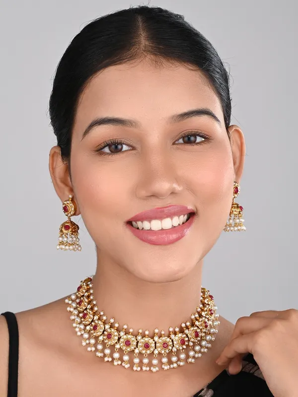 Gold-Plated_Kemp_Stone_Necklace_Set_with_Jhumka_Earrings