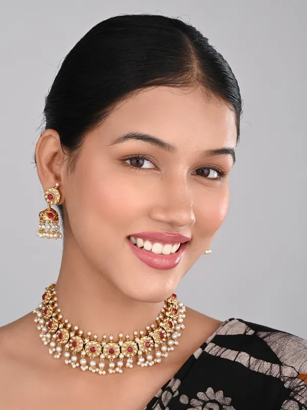 Gold-Plated_Kemp_Stone_Necklace_Set_with_Jhumka_Earrings