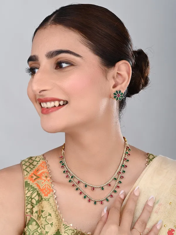 Gold_Plated_Delicate_double_layered_Necklace_Set