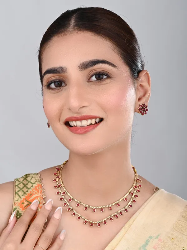 Gold_Plated_Delicate_double_layered_Necklace_Set