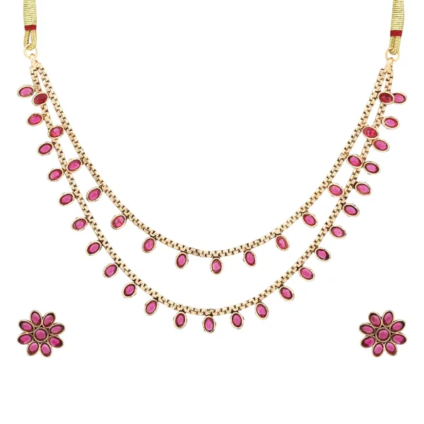 Gold_Plated_Delicate_double_layered_Necklace_Set