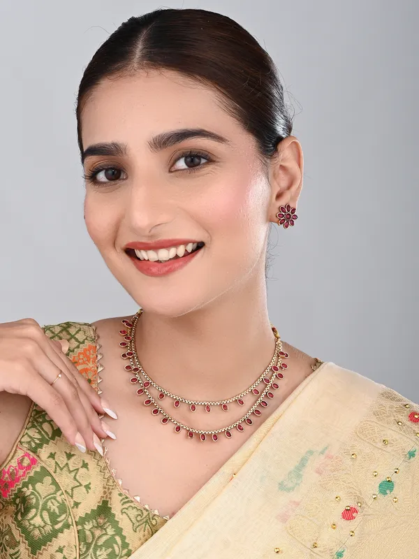 Gold_Plated_Delicate_Double_Layered_Necklace_Set