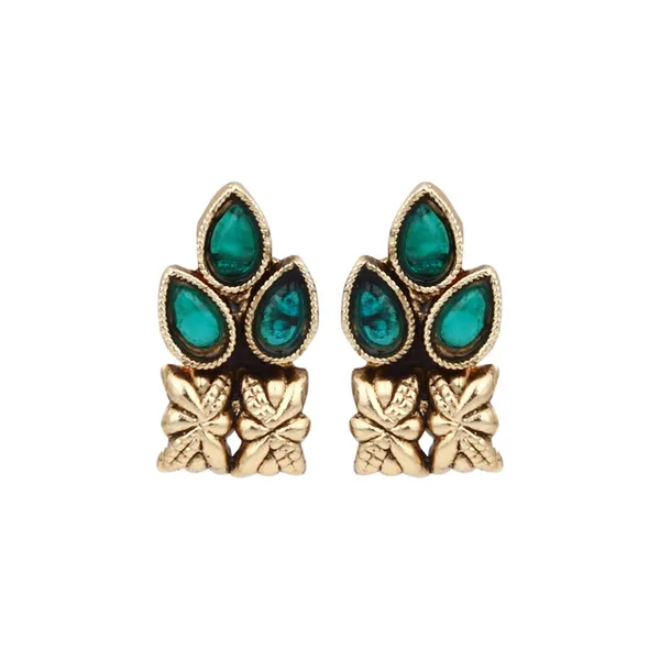 Gold_Plated_Delicate_Green_Stone_Necklace_Set