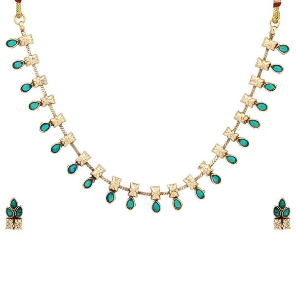 Gold_Plated_Delicate_Green_Stone_Necklace_Set