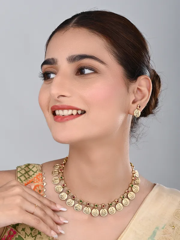 Gold_Plated_Laxmi_coin_Necklace_Set