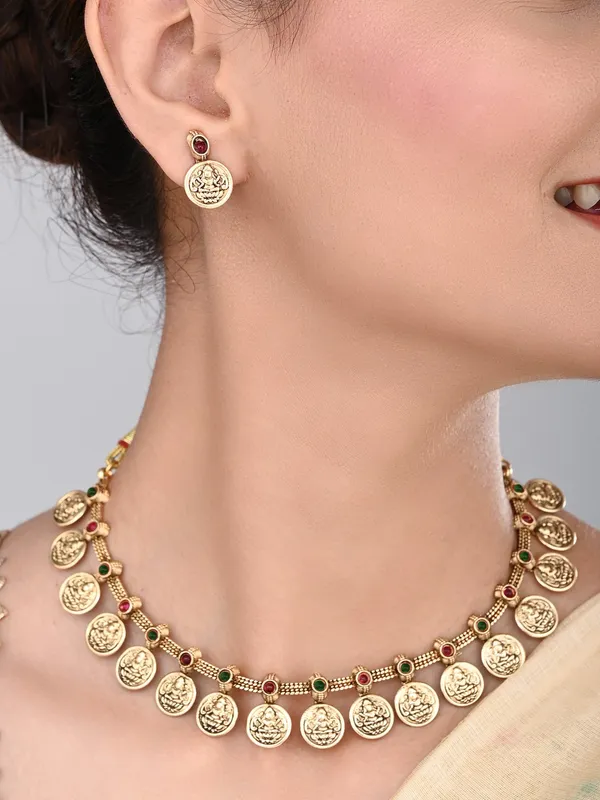 Gold_Plated_Laxmi_coin_Necklace_Set