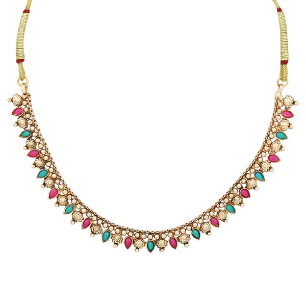 Gold_Plated_Multi_coloured_stone_Necklace_set