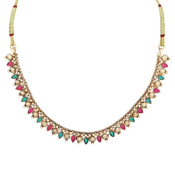 Gold_Plated_Multi_coloured_stone_Necklace_set