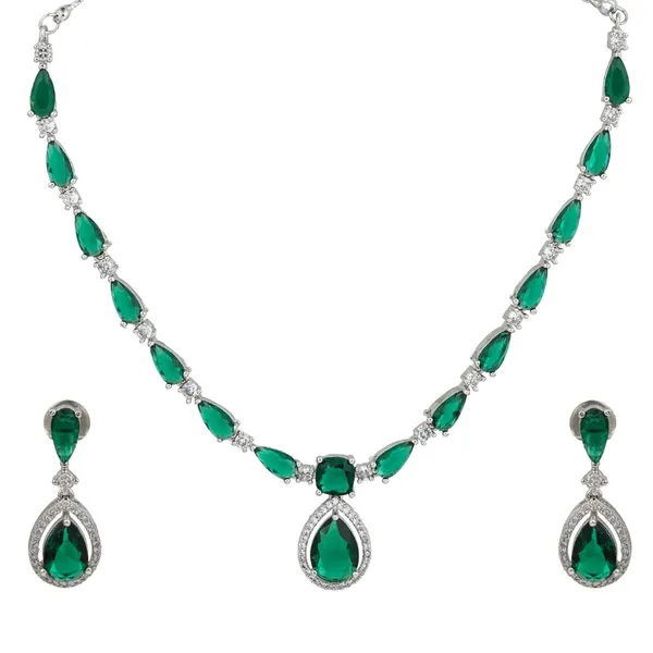 Rhodium_Plated_Tear_Drop_Necklace_Set