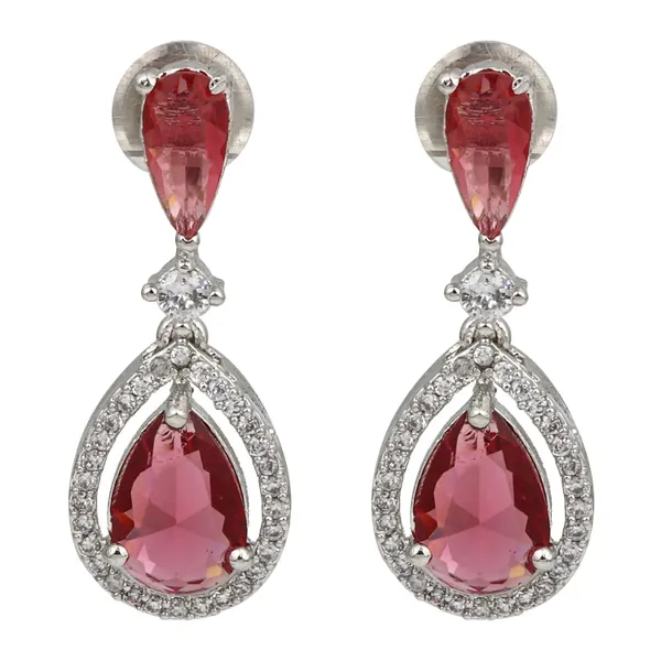 Rhodium_plated_Tear_drop_Necklace_set