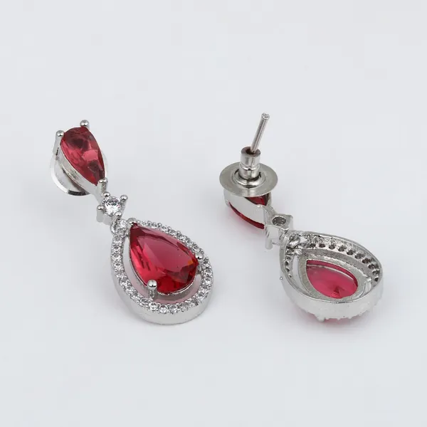 Rhodium_plated_Tear_drop_Necklace_set