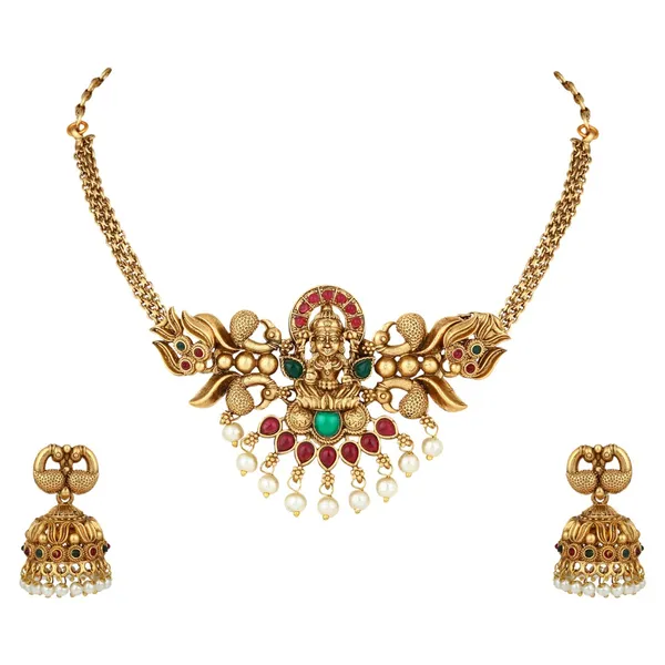 Traditional_Gold_Temple_Jewelry_Necklace_Set_with_Earrings