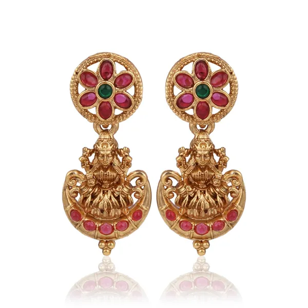 Antique_Gold_Floral_Coin_Necklace_Set_with_Kundan_Jhumka_Earrings