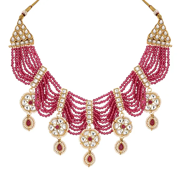 Ruby_Red_Layered_Bead_Necklace_Set