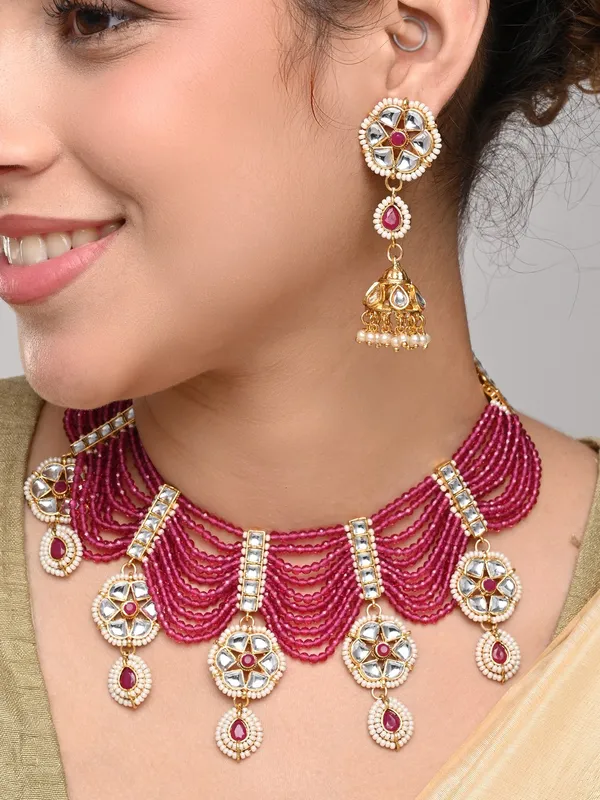Ruby_Red_Layered_Bead_Necklace_Set