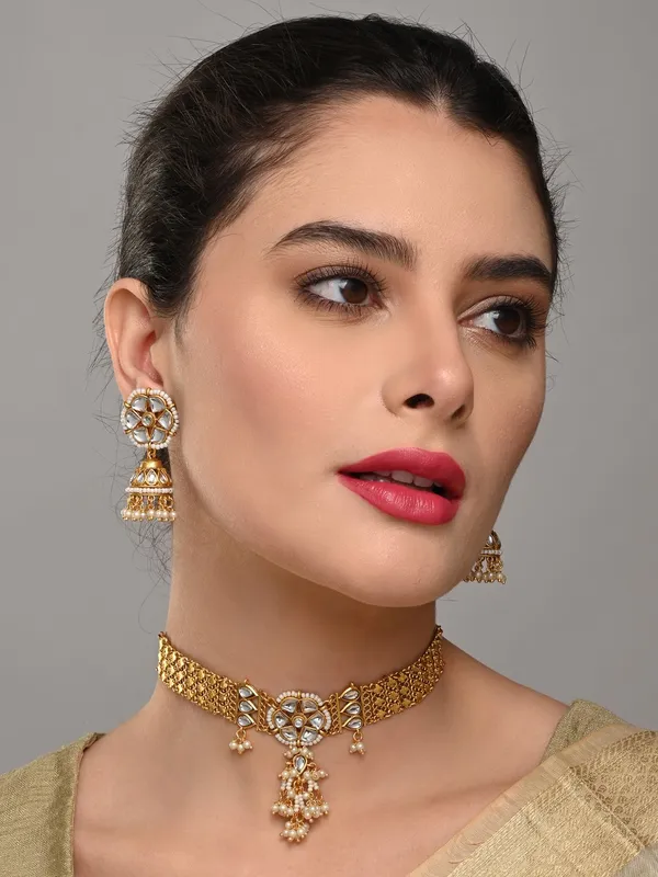 Golden_Kundan_Mesh_Necklace_Set