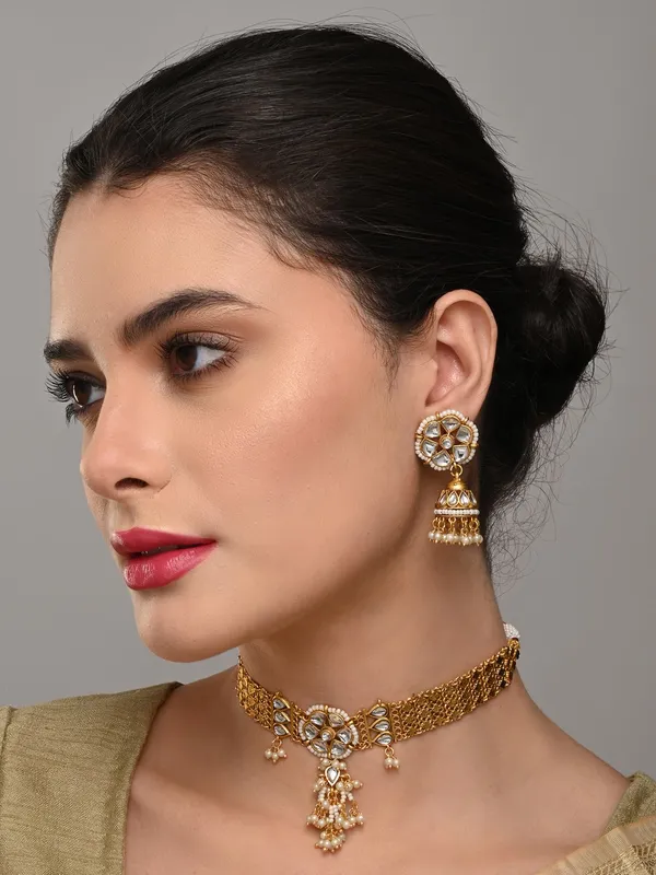 Golden_Kundan_Mesh_Necklace_Set