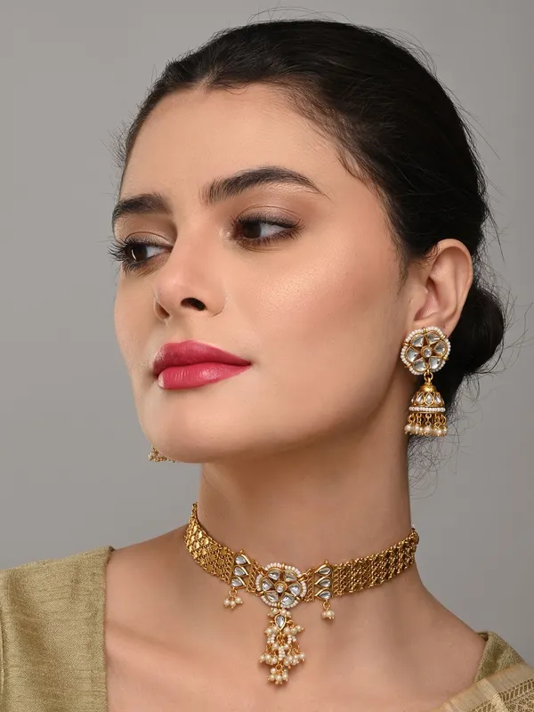 Golden_Kundan_Mesh_Necklace_Set