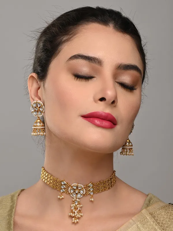 Golden_Kundan_Mesh_Necklace_Set