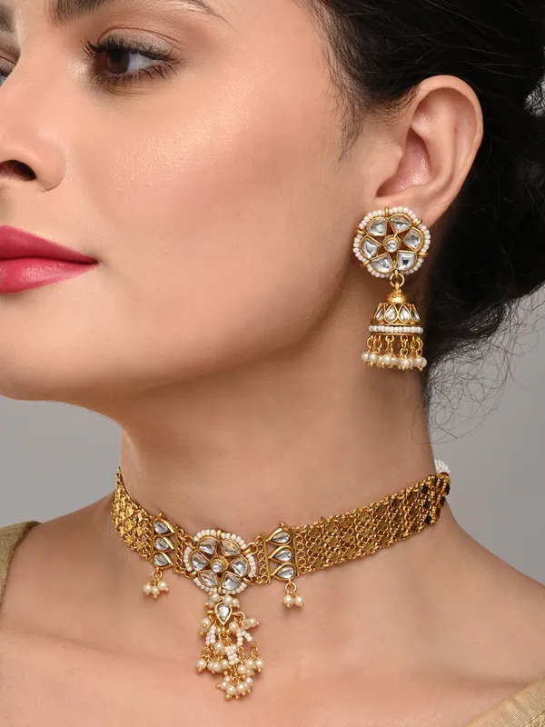 Golden_Kundan_Mesh_Necklace_Set