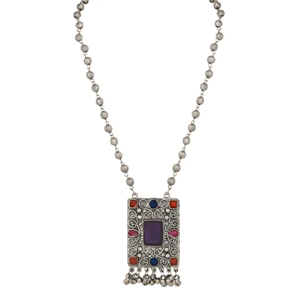 Silver_Oxydised_Finish_Pendant_Necklace_Set