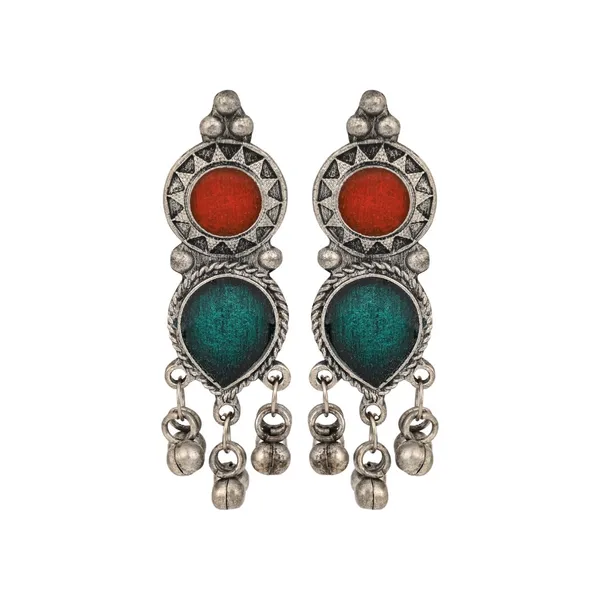 Silver_Oxydised_finish_Crescent_Pendant_necklace_set