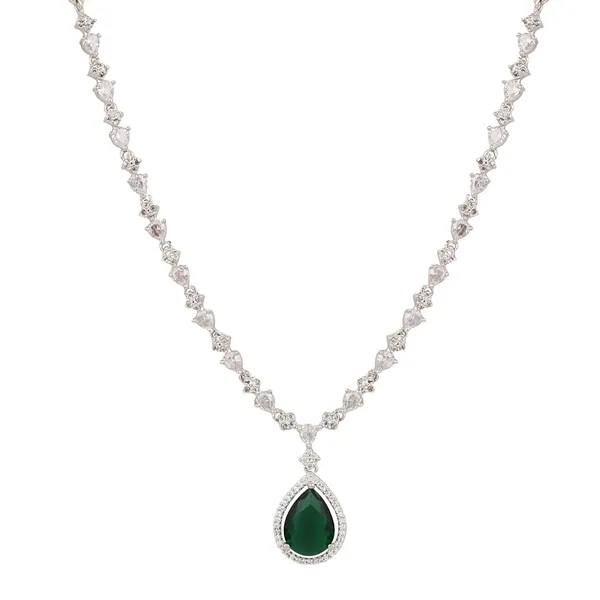 Sparkling_Green_Teardrop_Necklace_Set