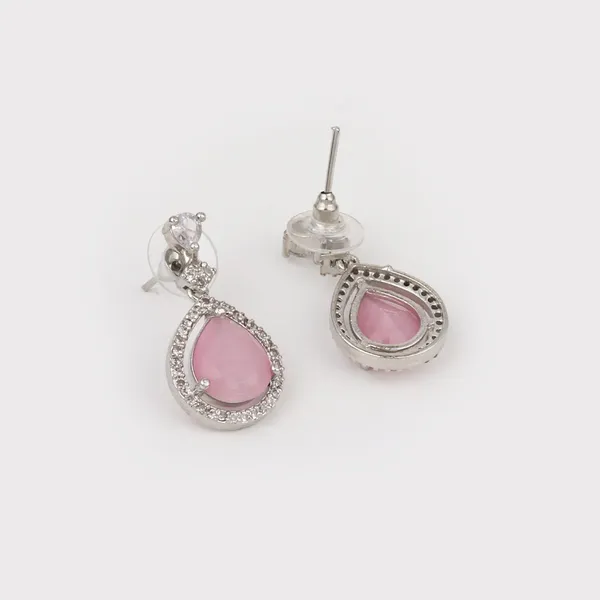 Sparkling_Pink_Teardrop_Necklace_Set