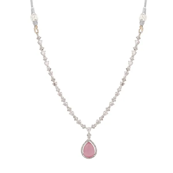 Sparkling_Pink_Teardrop_Necklace_Set